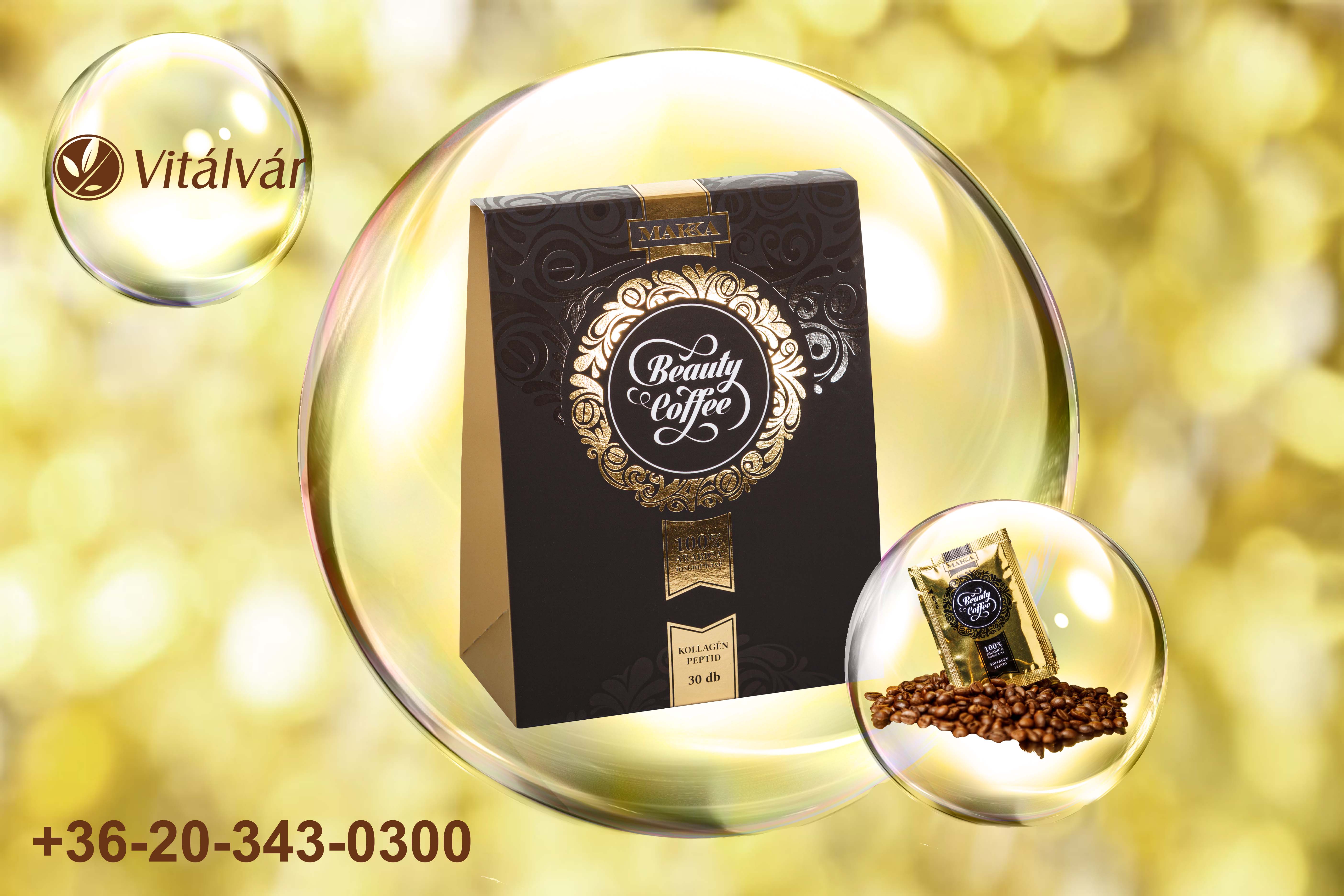 MAKKA Beauty Coffee kollagén peptiddel vitálvár Beauty Coffee kollagén kávé